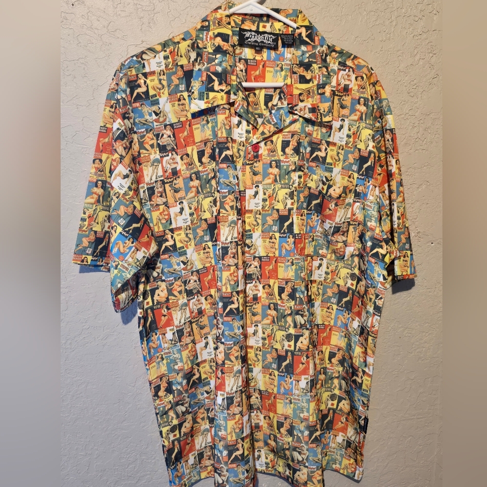 Retro Multicolor Graphic Button Down Shirt